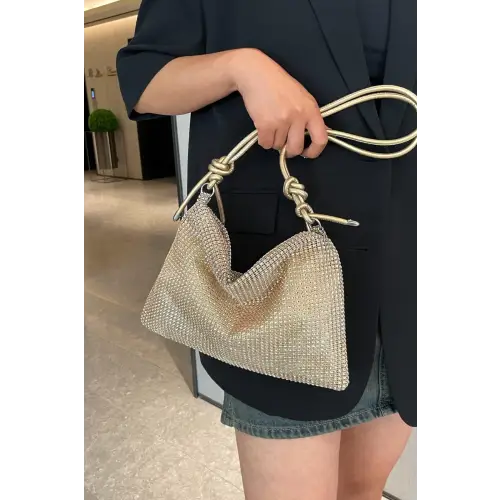 Sparkle in Style with the Rhinestone Knotted Strap Crossbody Bag