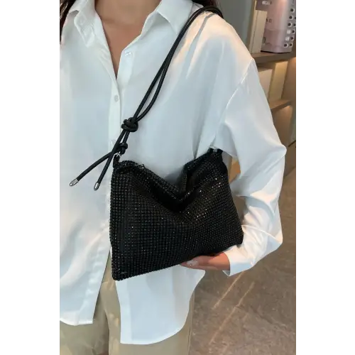Sparkle in Style with the Rhinestone Knotted Strap Crossbody Bag