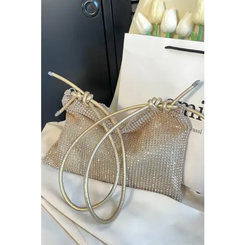 Sparkle in Style with the Rhinestone Knotted Strap Crossbody Bag