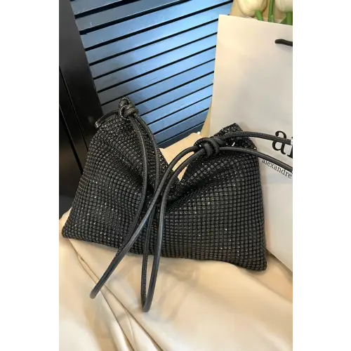 Sparkle in Style with the Rhinestone Knotted Strap Crossbody Bag