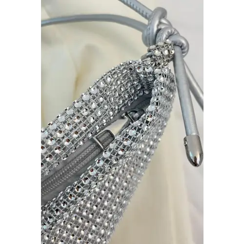 Sparkle in Style with the Rhinestone Knotted Strap Crossbody Bag