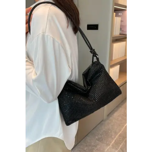 Sparkle in Style with the Rhinestone Knotted Strap Crossbody Bag