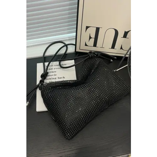 Sparkle in Style with the Rhinestone Knotted Strap Crossbody Bag