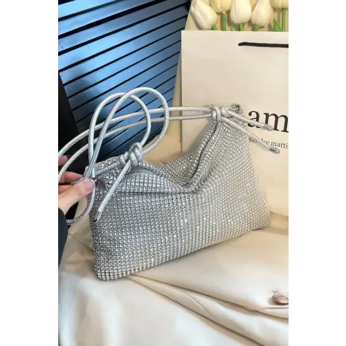 Sparkle in Style with the Rhinestone Knotted Strap Crossbody Bag