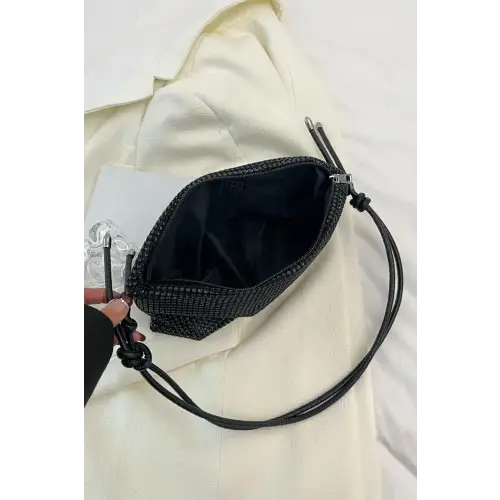 Sparkle in Style with the Rhinestone Knotted Strap Crossbody Bag