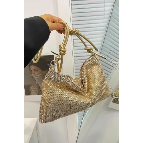 Sparkle in Style with the Rhinestone Knotted Strap Crossbody Bag