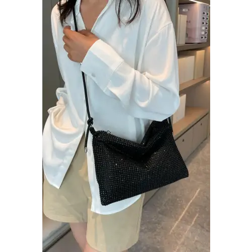 Sparkle in Style with the Rhinestone Knotted Strap Crossbody Bag