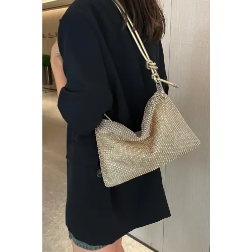 Sparkle in Style with the Rhinestone Knotted Strap Crossbody Bag
