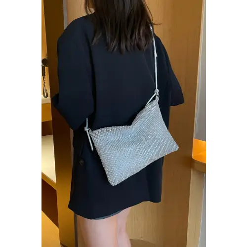 Sparkle in Style with the Rhinestone Knotted Strap Crossbody Bag
