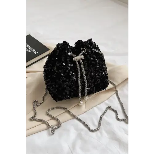 Sparkle in Style with Sequin Chain Drawstring Bucket Bag