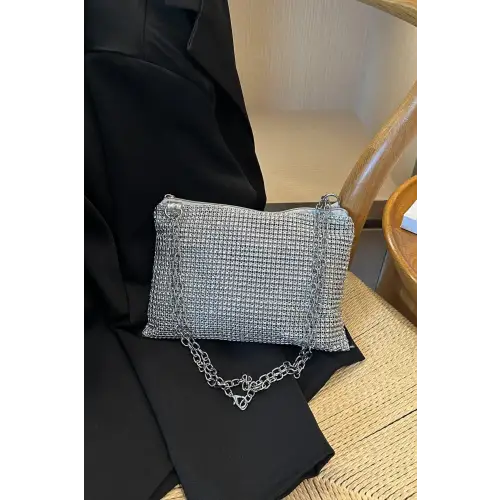 Sparkle with Rhinestone Polyester Chain Crossbody Bags