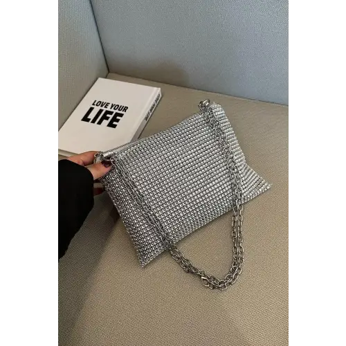 Sparkle with Rhinestone Polyester Chain Crossbody Bags