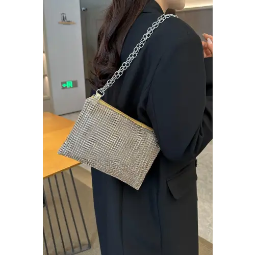 Sparkle with Rhinestone Polyester Chain Crossbody Bags