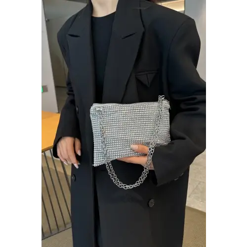 Sparkle with Rhinestone Polyester Chain Crossbody Bags