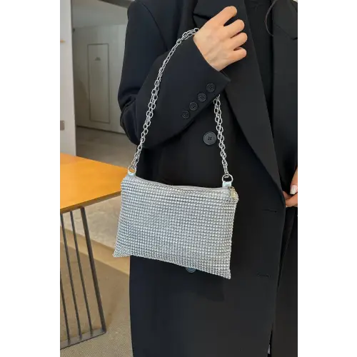 Sparkle with Rhinestone Polyester Chain Crossbody Bags