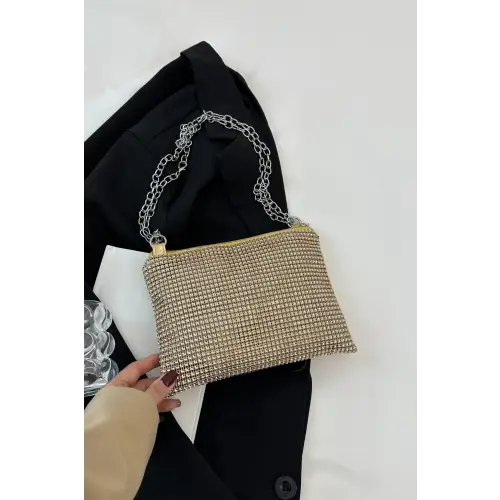Sparkle with Rhinestone Polyester Chain Crossbody Bags