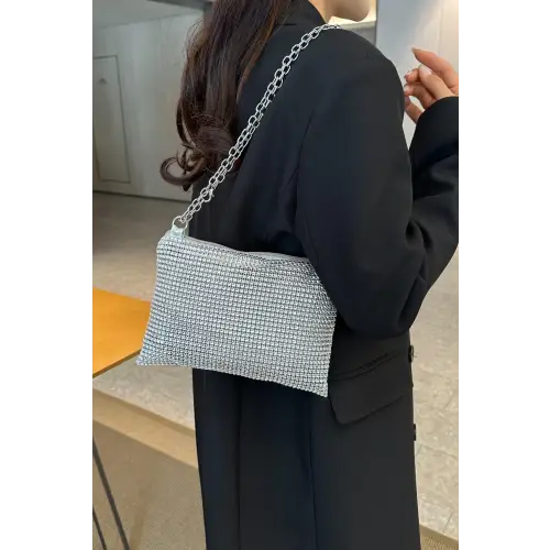 Sparkle with Rhinestone Polyester Chain Crossbody Bags