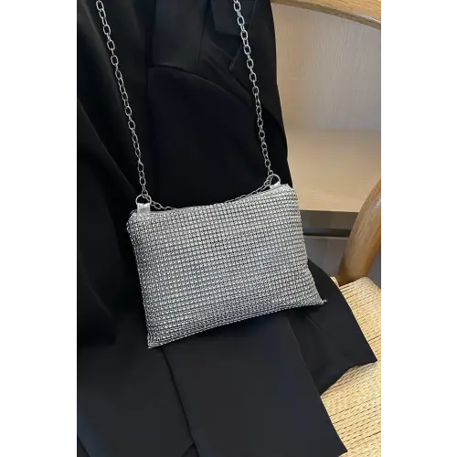 Sparkle with Rhinestone Polyester Chain Crossbody Bags