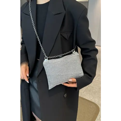 Sparkle with Rhinestone Polyester Chain Crossbody Bags