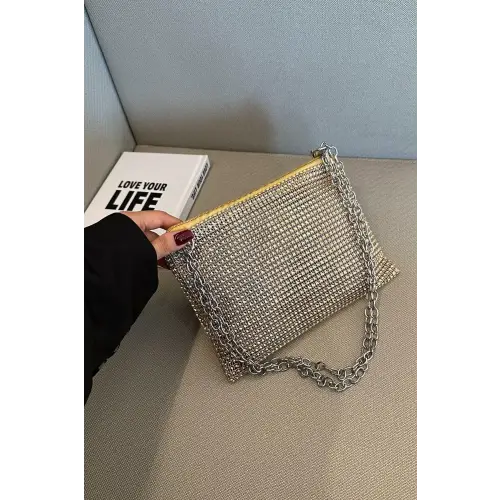 Sparkle with Rhinestone Polyester Chain Crossbody Bags