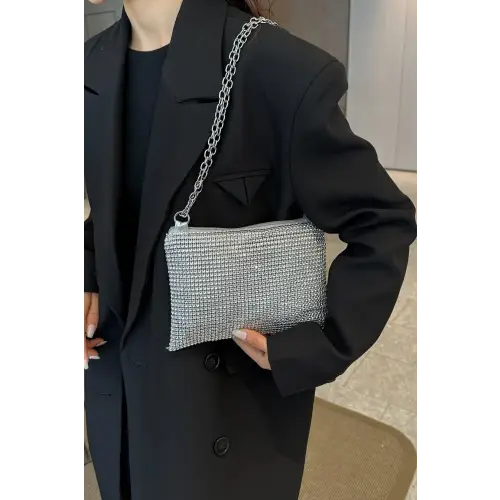 Sparkle with Rhinestone Polyester Chain Crossbody Bags