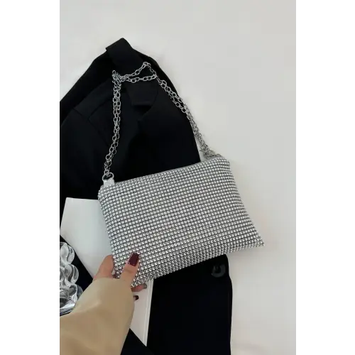 Sparkle with Rhinestone Polyester Chain Crossbody Bags