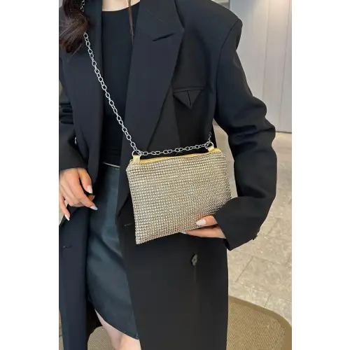 Sparkle with Rhinestone Polyester Chain Crossbody Bags