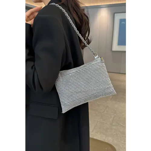 Sparkle with Rhinestone Polyester Chain Crossbody Bags