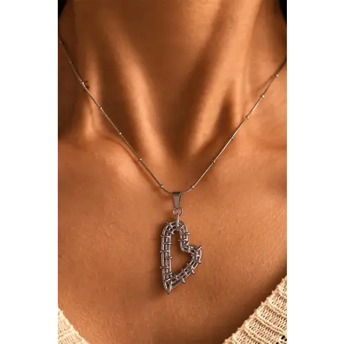 Sparkling Heart Earrings and Necklace Set