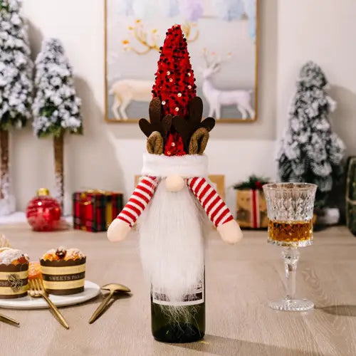 Sparkly Wine Bottle Gnome