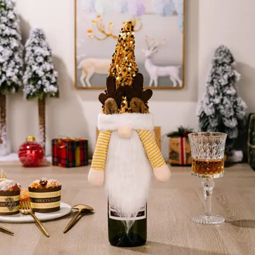 Sparkly Wine Bottle Gnome