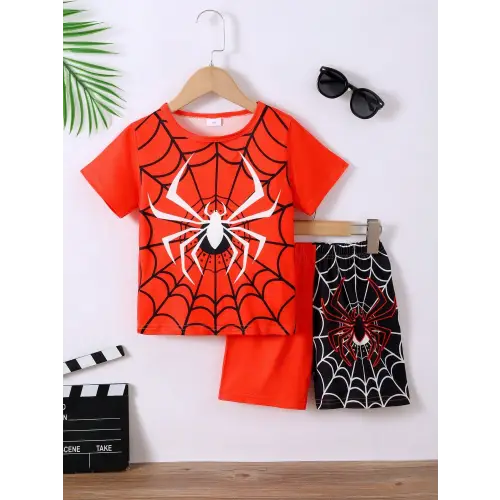 Childrens Spider Two Piece Outfit Red