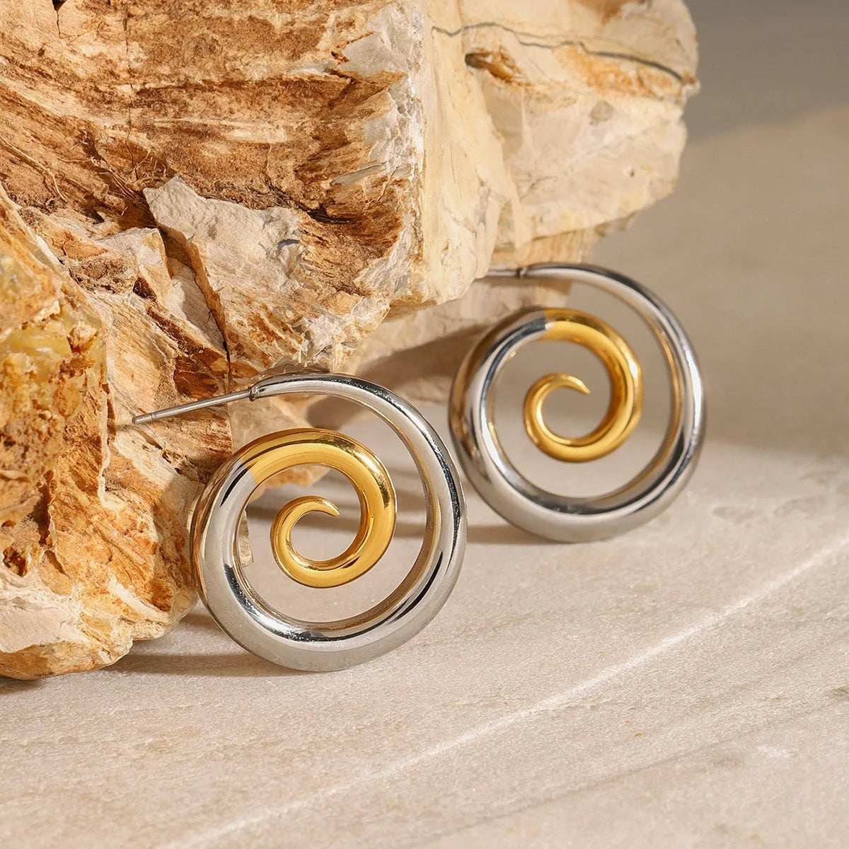Spiral Hoop Earrings Stunning Color