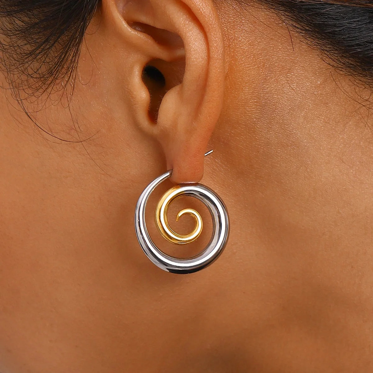 Spiral Hoop Earrings Stunning Color