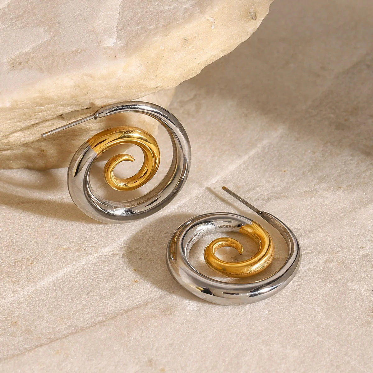 Spiral Hoop Earrings Stunning Color