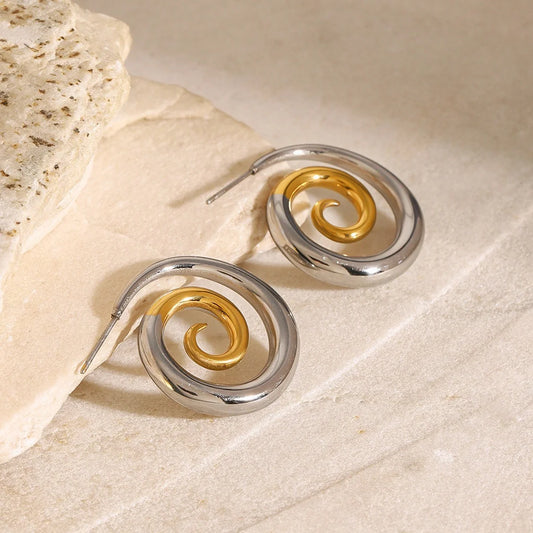 Spiral Hoop Earrings Stunning Color