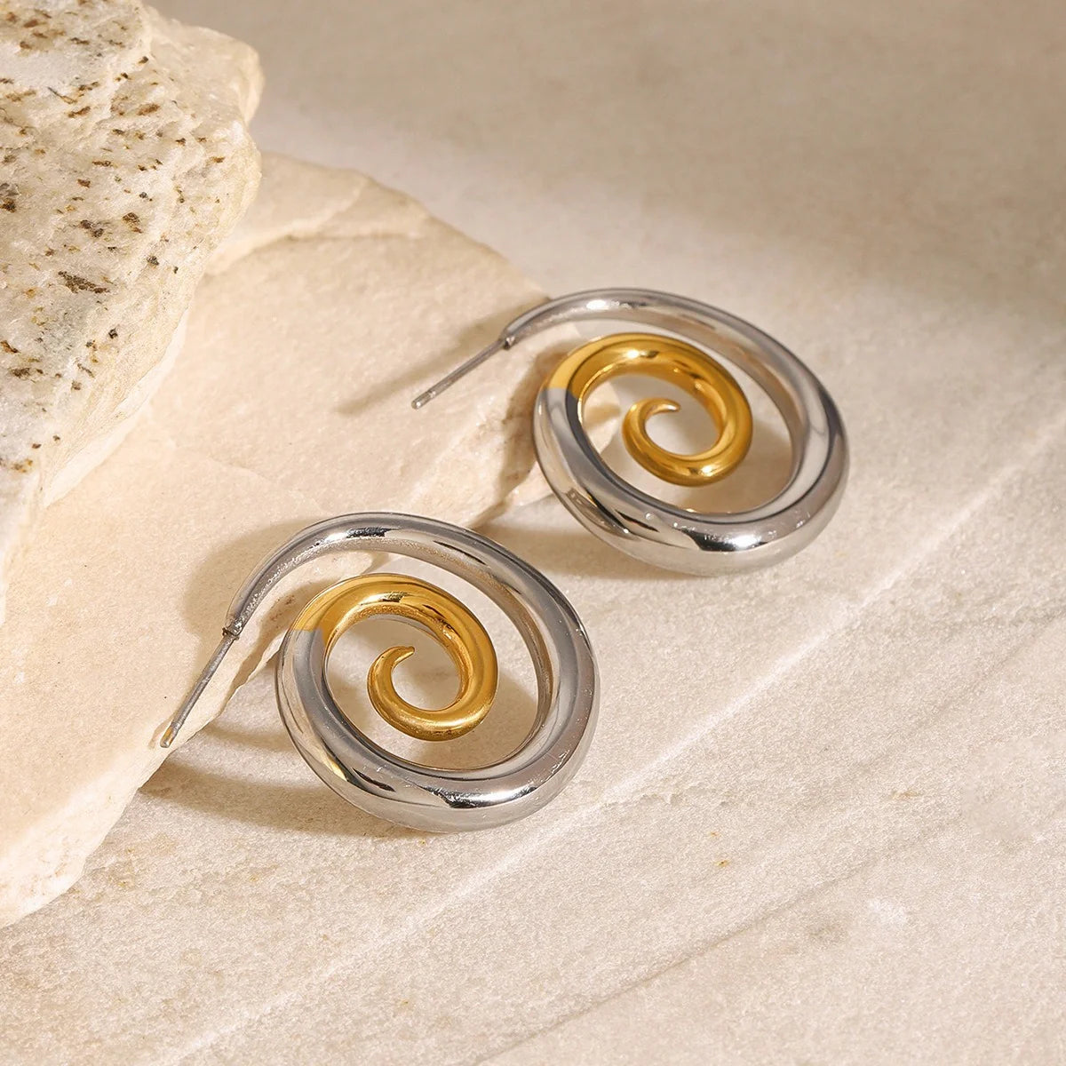 Spiral Hoop Earrings Stunning Color