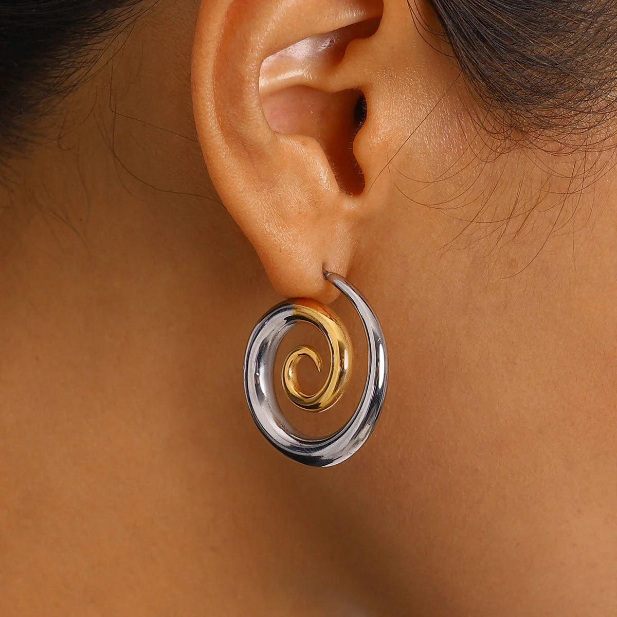 Spiral Hoop Earrings Stunning Color