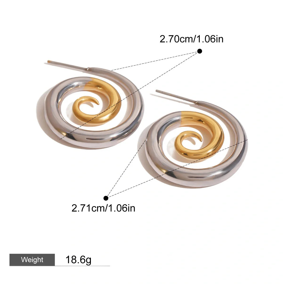 Spiral Hoop Earrings Stunning Color