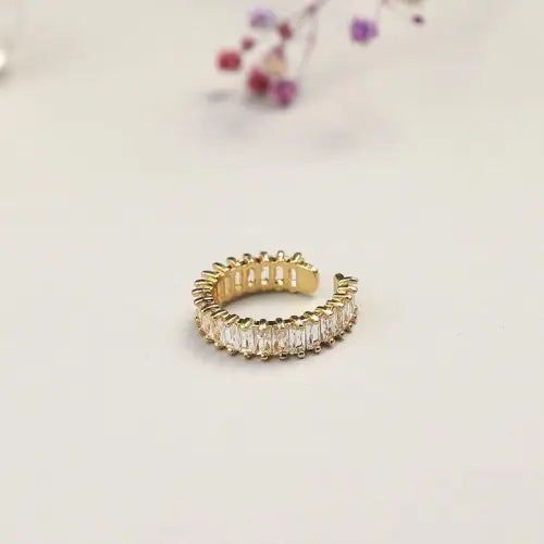 Gemstone Baguette Crystal Rings Set