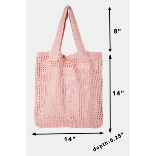 Pointelle Crochet Tote Bag