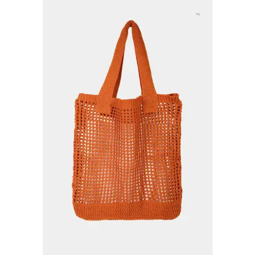 Pointelle Crochet Tote Bag