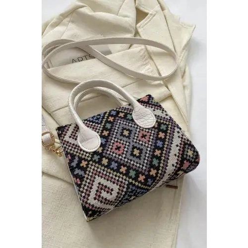 Geometric Leather Mehgan Handbag Black One Size
