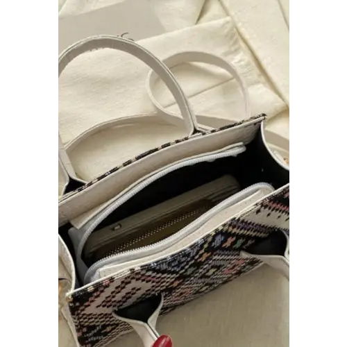 Geometric Leather Mehgan Handbag