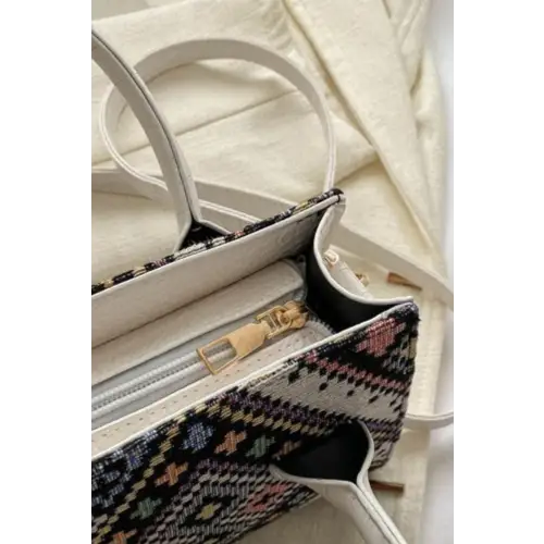 Geometric Leather Mehgan Handbag