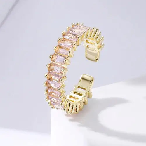 Gemstone Open Rings Set
