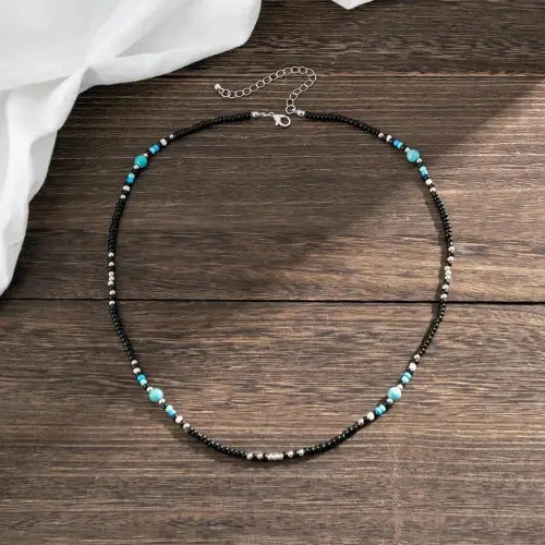 Turquoise Bohemian Bead Necklace