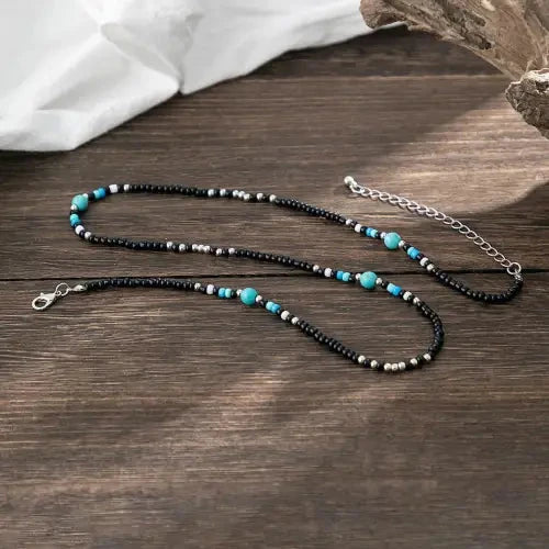 Turquoise Bohemian Bead Necklace
