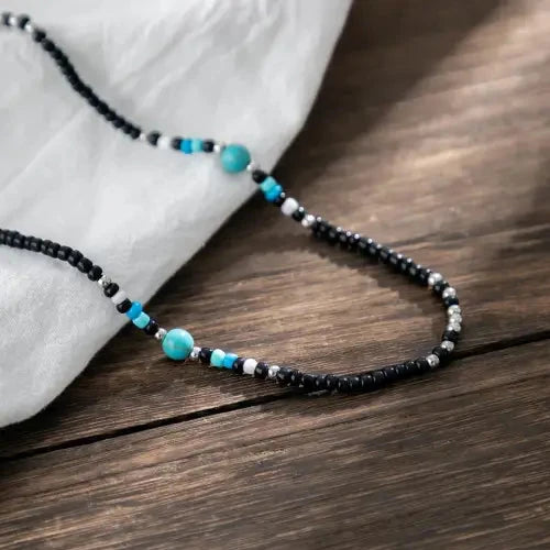 Turquoise Bohemian Bead Necklace