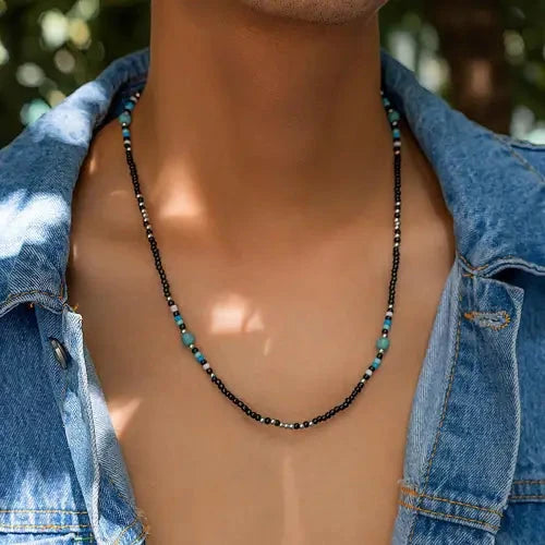 Turquoise Bohemian Bead Necklace
